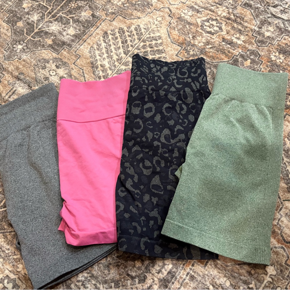 Women’s Tummy Control Butt Lifting Workout Shorts Bundle of 4